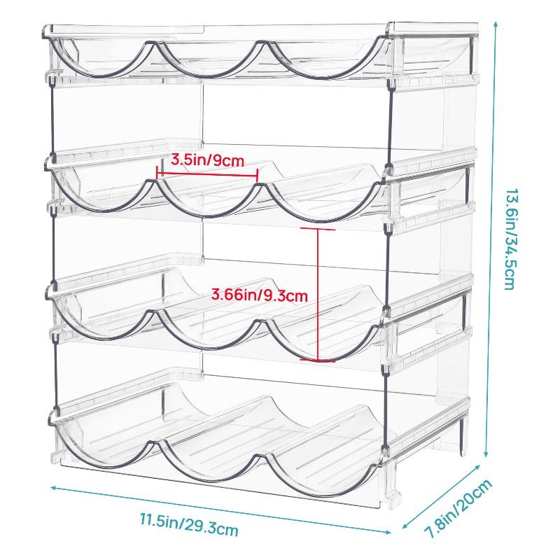 Flaschen Organizer Stapelbares Flaschenlagerregal 2-4er Pack Flaschenhalter Schrank Organizer Kunststoff Weinregale/Getränkeflaschenhalter