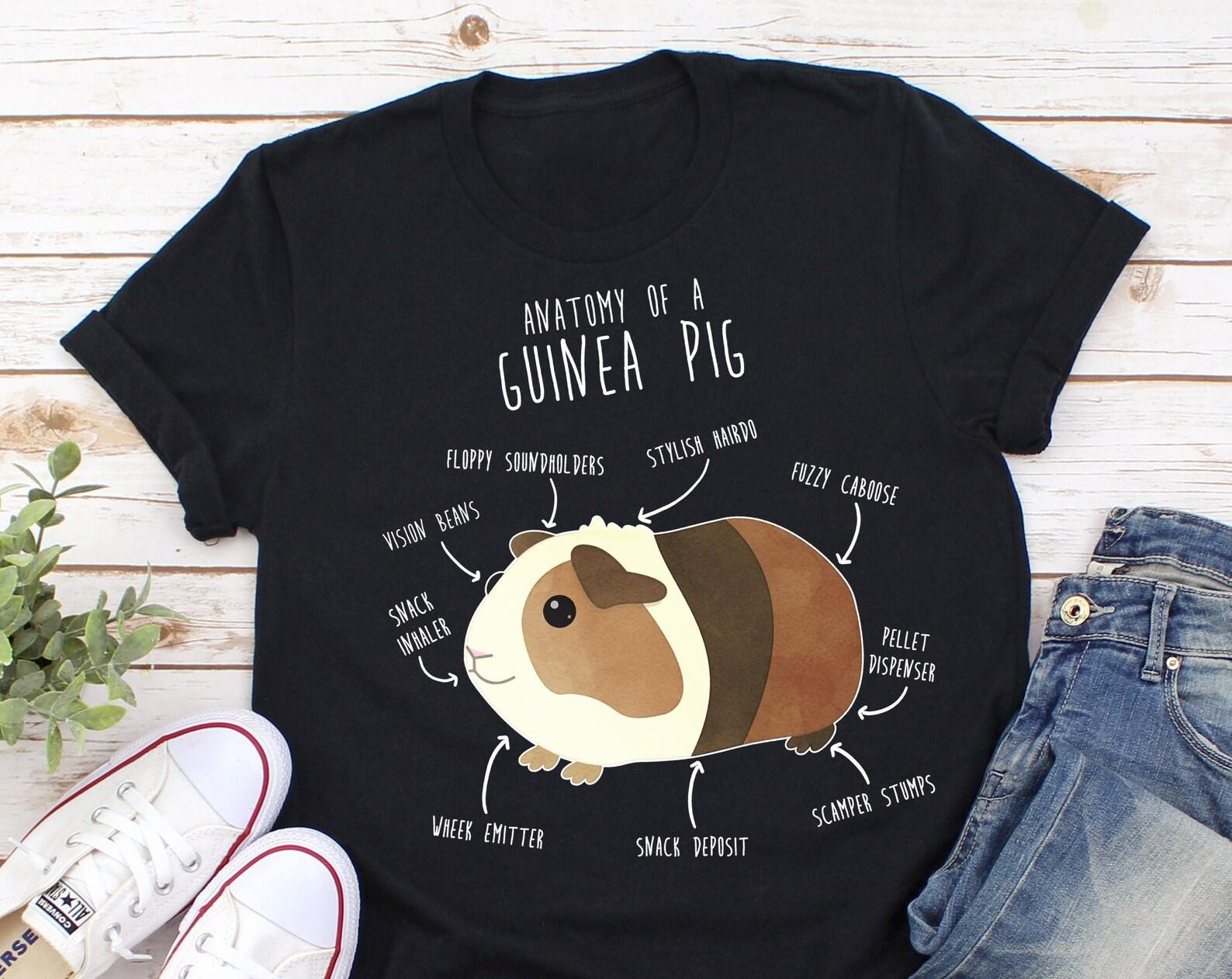 Funny Guinea Pig Shirt, , Guinea Pig Lover Gift, Cute Cavy T-shirt, Pet Cavies Tshirt, Rodent Mom Dad, Clothing, Animal Anatomy 150