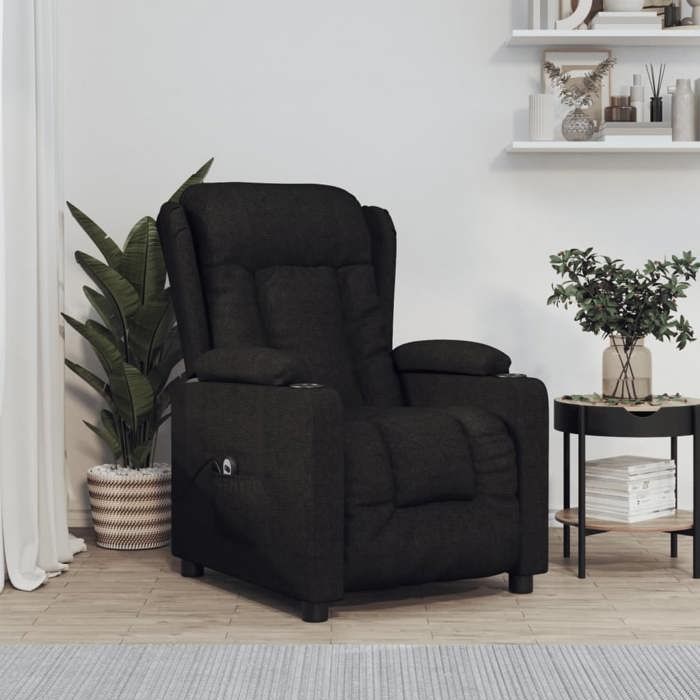 VidaXL Fauteuil inclinable électrique Noir Tissu 3098779