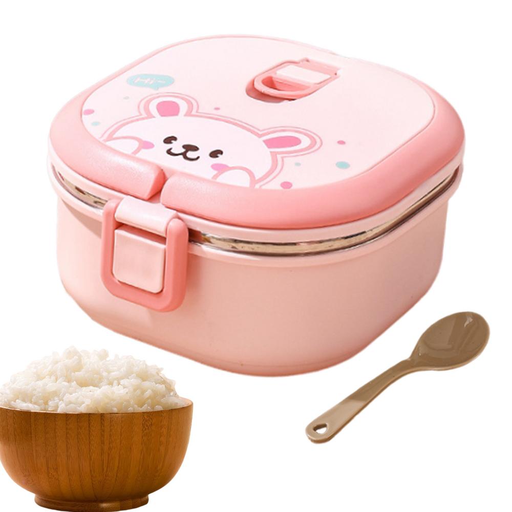 

Portable Thermal Lunch Box Leakproof Food Storage Containers 304 Stainless Steel Square Food Safe Compact Leakproof Thermal зелений