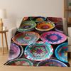 Äthiopien Blumen Gewebte Kunstkorb Mandala Flanell Decke Weiche Warme Überwurfdecke für Schlafzimmer Wohnzimmer Bett Reise Camping