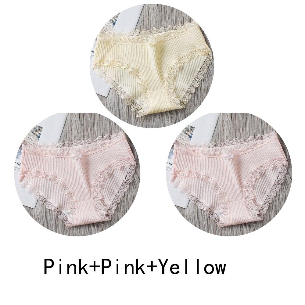 3PCS/lot Cotton Panties Women Comfortable Underwears Sexy Middle-Waisted Underpants Female Lingerie Big Size Ladies Briefs