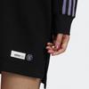 Adidas Neo Sporty Casual 1/4 Zip Striped Stand Collar Long Sleeve Dress Women Dress Black GS2606
