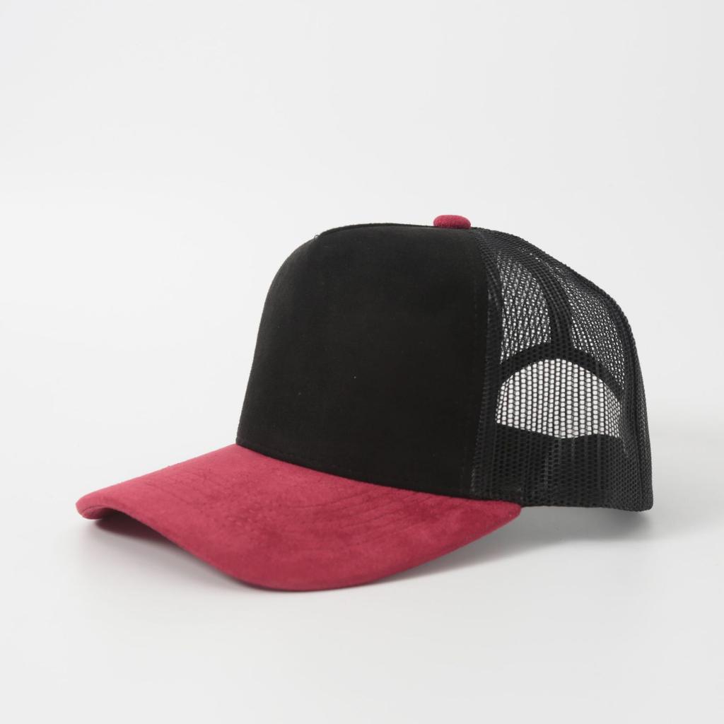 Wildleder Netz Baseballkappe einfarbig bestickt Hartschalenkappe Sommer Sonnenschutz Hohes Flächengewicht Hut