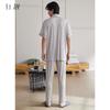 Xuan Liang [7A Antibacterial] Couple's Sleepwear Women's Summer Thin Edition Lyocell Short Sleeved Pants Men's Home Furnishing Set