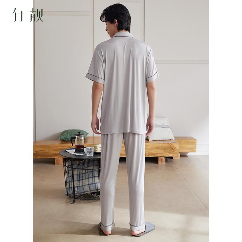 Xuan Liang [7A Antibacterial] Couple's Sleepwear Women's Summer Thin Edition Lyocell Short Sleeved Pants Men's Home Furnishing Set
