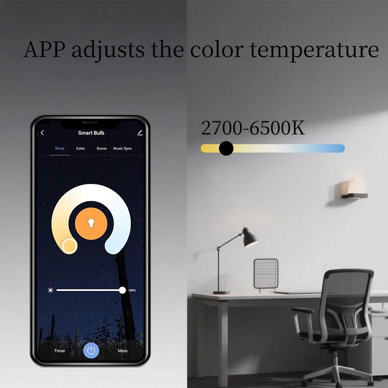 Smart LED Bulb E27 TuYa APP 110V 220VControl Dimmable Light Bluetooth RGB Lamp  Bedroom Decoration Party Lighting Smart Life