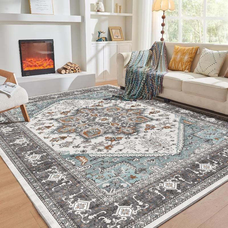 

Elegant Classical Style Rug Luxurious Non-Slip Living Room Carpet Sofa Mat Bedroom Floor Covering Traditional Home Decor Mat 40X60CM