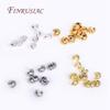 Strip Pattern Crimp Accessories Stopper Beads DIY Jewelry Making Findings 14K/18K Gold Plated 4MM Round Crimp Bead Covers