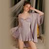 Good Morning with You Nocturne with Chest Pad Lace French Nightdress Pure Desire Sexy Satin Slim Homewear Pajamas