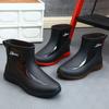 2025 Regenstiefel Herren Wasserdicht Kordelzug Regenschuhe Samtgefüttert Anzug Warm Rutschfest Flach Mode Zum Mitnehmen Fahrer Regenstiefel