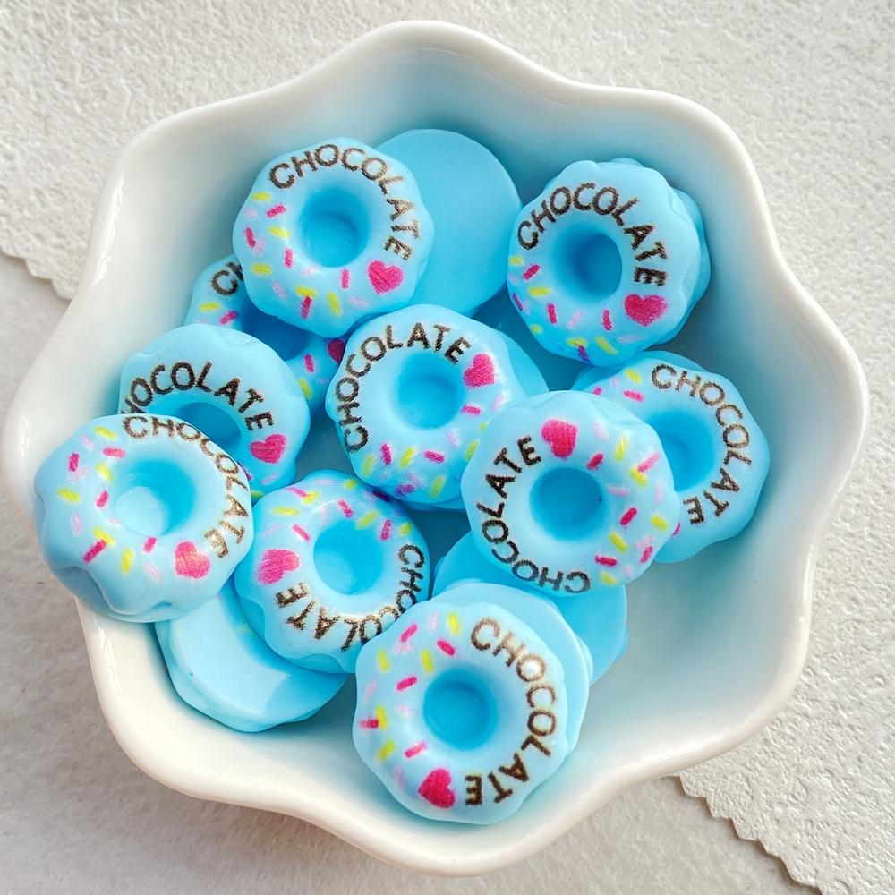 10pcs Mix Resin 3D Sweet Colorful Cartoon Donut Bread Flat back Simulation Foods Scrapbook Figurines DIY Decor Crafts