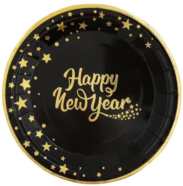 Happy New Year Plates 18cm 6pcs