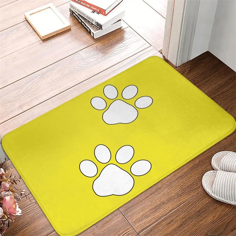 Blue Dog Paw Bone Pattern Entry Doormats Living Room Bedroom Entrance Mat Machine Washable Non-slip Carpet Home Decor Doormat