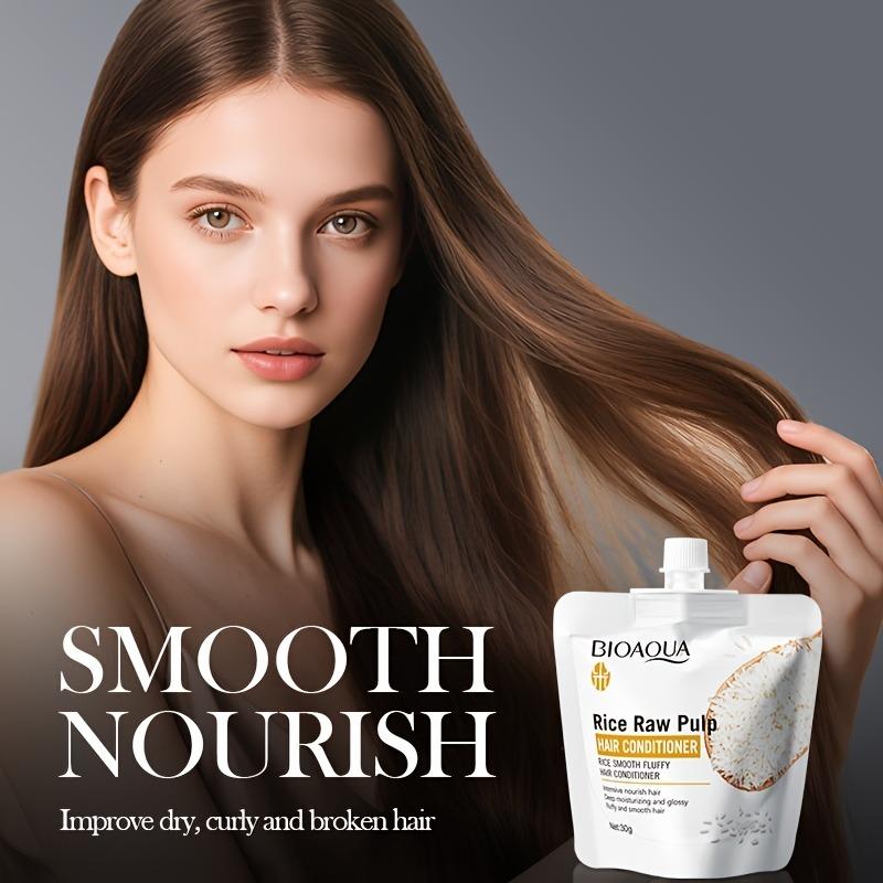 Rice Puree Hair Conditioner 30G Per Bag Hair Strengthening Split Ends Repair Nourishing Smoothing Brightening for Dry Hair