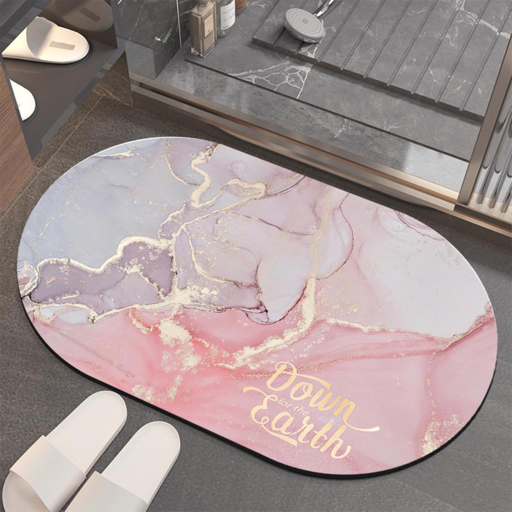 Diatom Printing Bathroom Thickening Mat Bath Non-slip Carpets In Wash Basin Bathtub Side Floor Rug Shower Room Doormat Memory Foam 3D Pad