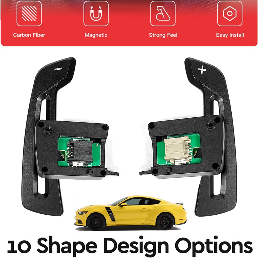 Carbon Fiber Magnetic Paddles Shifter For Mustang GT/Shelby 2015 - 2023 Aluminum Alloy Steering Wheel Paddle Shifter Extension