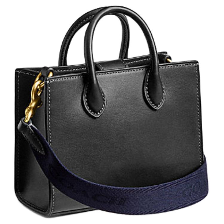 Coach Ace 17 Carriage Pattern Print Exquisite Calfskin Tote Shopping Bag Shoulder Crossbody Handbag Small Women Tote Black CT889-B4BK