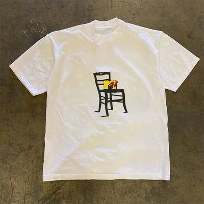2025 New Casual Short Sleeve T-Shir Print Cotton Regular Fit Round Neck Breathable Loose Unisex Tee Men Women Clothing