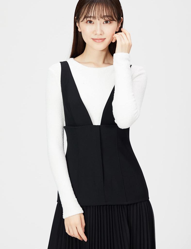 Snidel Women's Corset Lace-Up Jumper Skirt SWFO215030, Black, Size 0