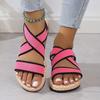Sandals Women's New Flat-soled Student Shoes Beach Sandals Soft-soled Cross Large-size Women's Shoes