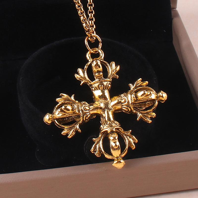 Vintage Tibetisches Kreuz Vajra Diamant Stößel Anhänger Halskette Herren Damen Ornamente