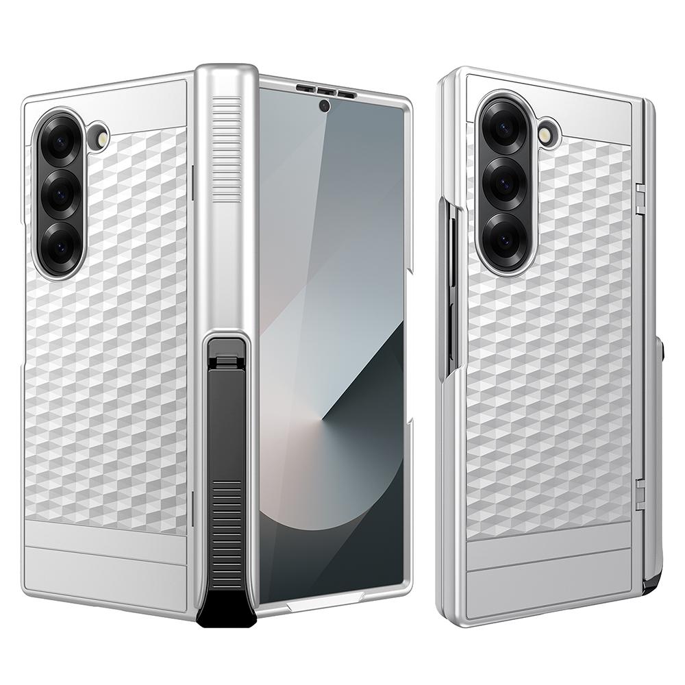 For Samsung Galaxy Z Fold6 5G Case Hinge Kickstand PC Phone Cover with Tempered Glass Film