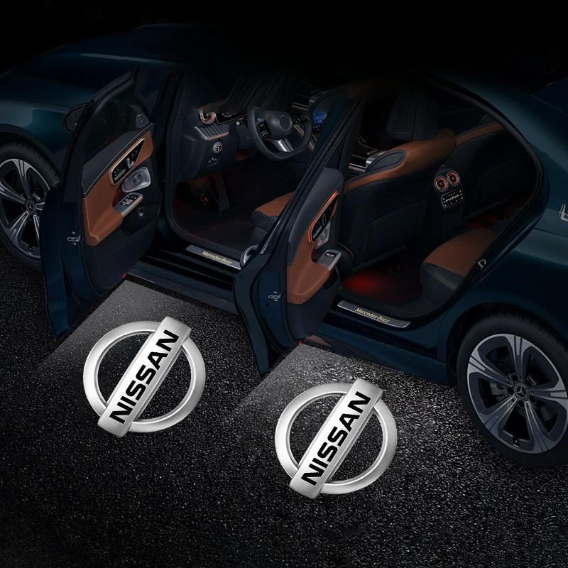 2pcs/set No Fade 3D LED Car Door Welcome Light Car Door Logo For Nissan Nismo Almera Tiida Juke Teana Qashqai 350Z 370Z GTR X Trail T32 T31