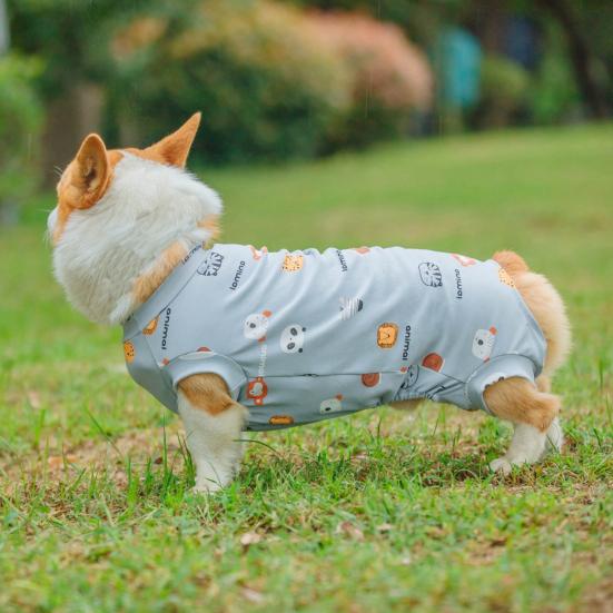 Haine pentru animale de companie Model de desene animate Salopetă pentru animale de companie Respirabilă Confortabilă din bumbac moale Pulover pentru câini Articole pentru animale de companie
