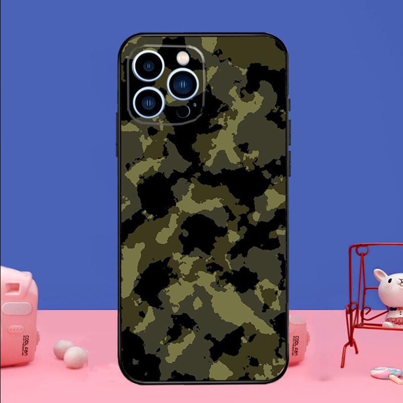 Militär Armee Camouflage Handyhülle Für iPhone 17 16 15 13 11 12 14 Pro Max mini 15 16 Plus 16e 17 Air Bumper Hülle