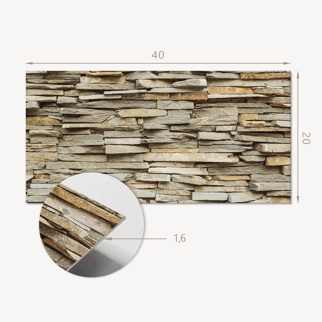 Paczka Kafelków Winylowych Ściennych Naturalny Kamienny Wzór 10X40X20 Cm