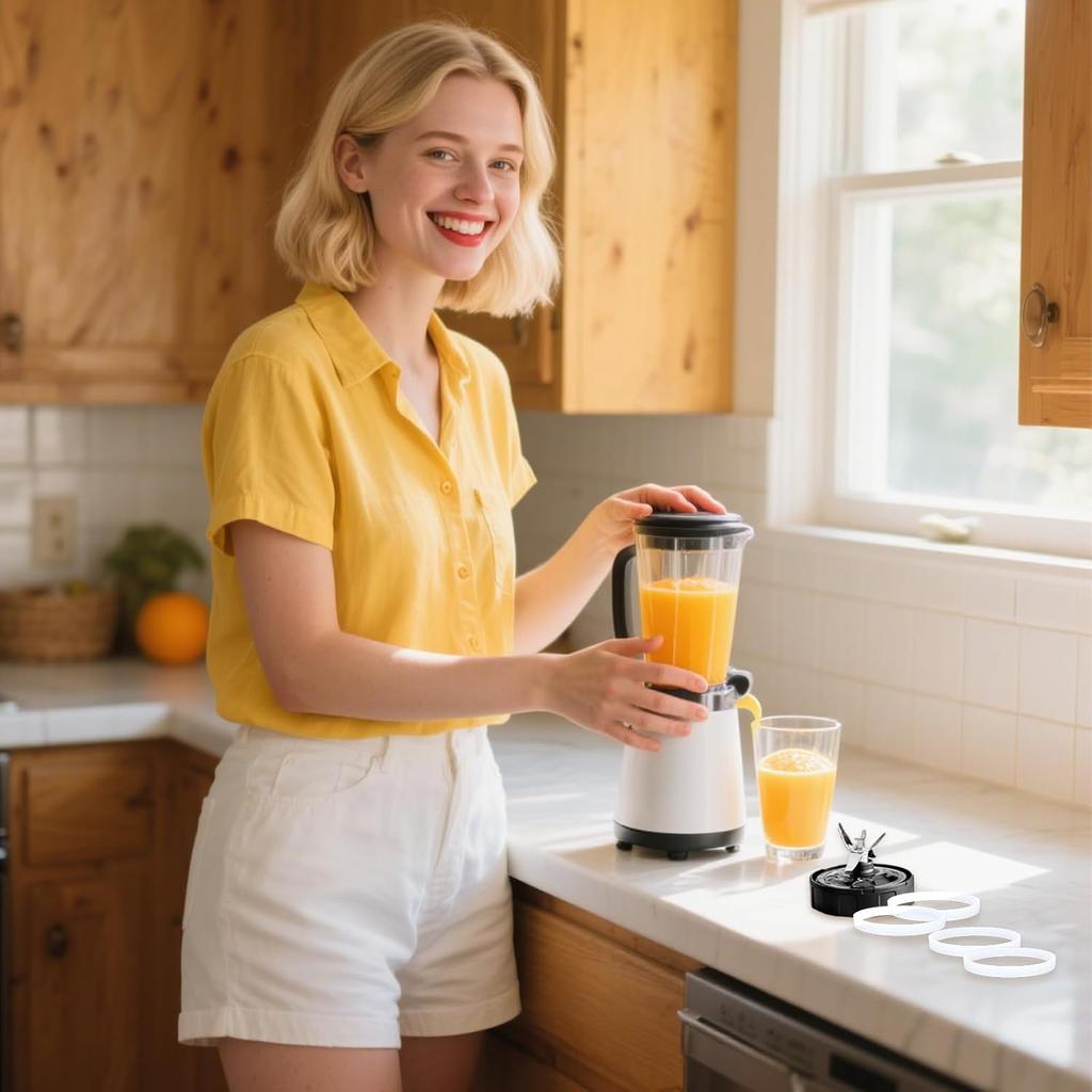 6pcs 3.94 Inch Rubber Sealing Ring Gaskets + 1 Hook for Nutri Ninja Blender, Silicone O-Ring Replacement for Ninja Auto-iQ Pro Extractor CT680