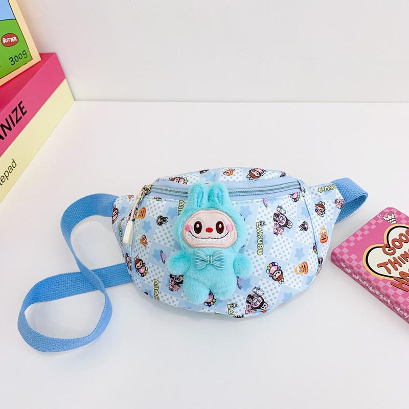 

Сумка-мессенджер Kawaii Labubu, детская сумка через плечо, мультяшный милый рюкзак, сумка-пояс с принтом из мультфильма «Монстр Лабубу» синий