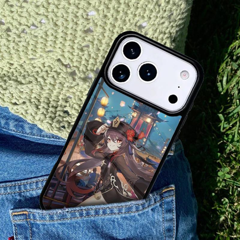 Hu Tao Genshin Impact Cartoon Phone Case Cover Compatible with for IPhone 17air 16e 15 14 13 12 11Pro Max 17 Air