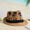 Coconut trees pattern Jazz Hat Breathable Beach Cap Fashion Top Hats Fedora Cap  Summer