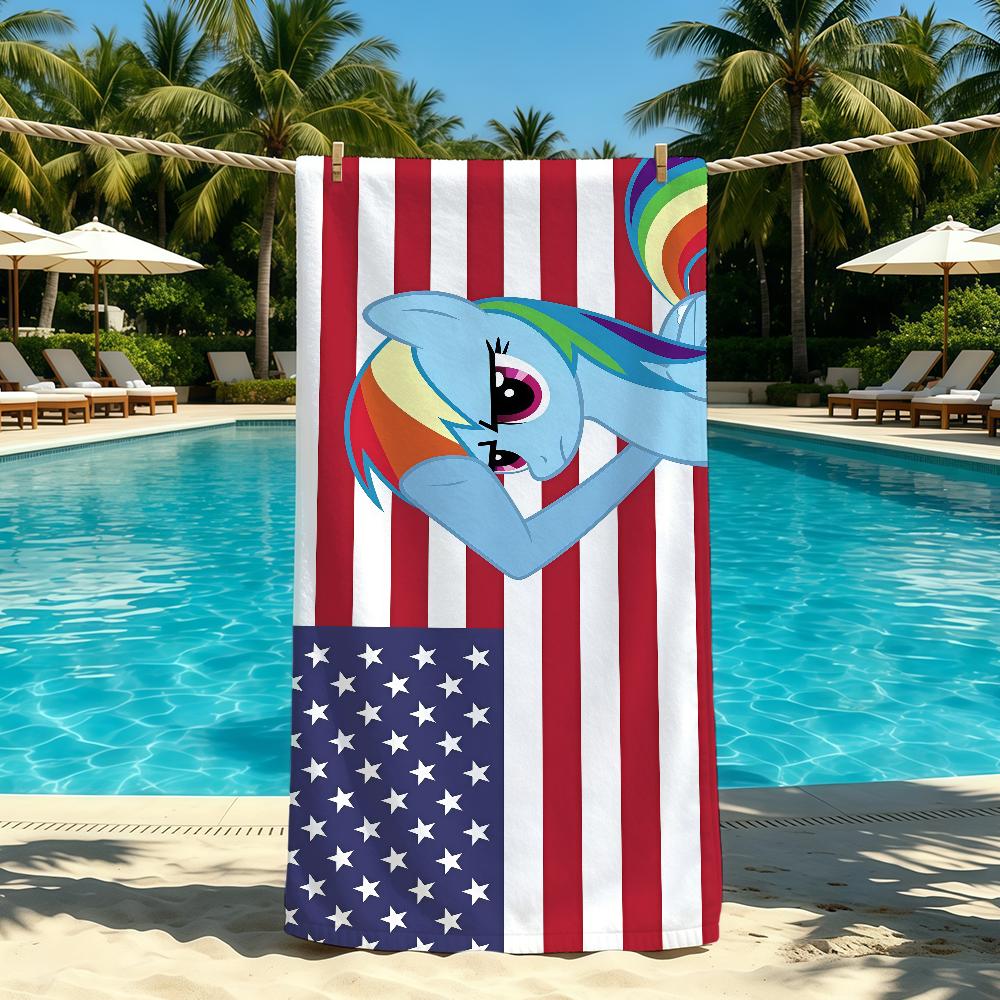 Cartoon M-My L-Little P-Pony Towel For Outdoor Camping Beach Towel Super Absorbent Quick-Drying Summer Towel