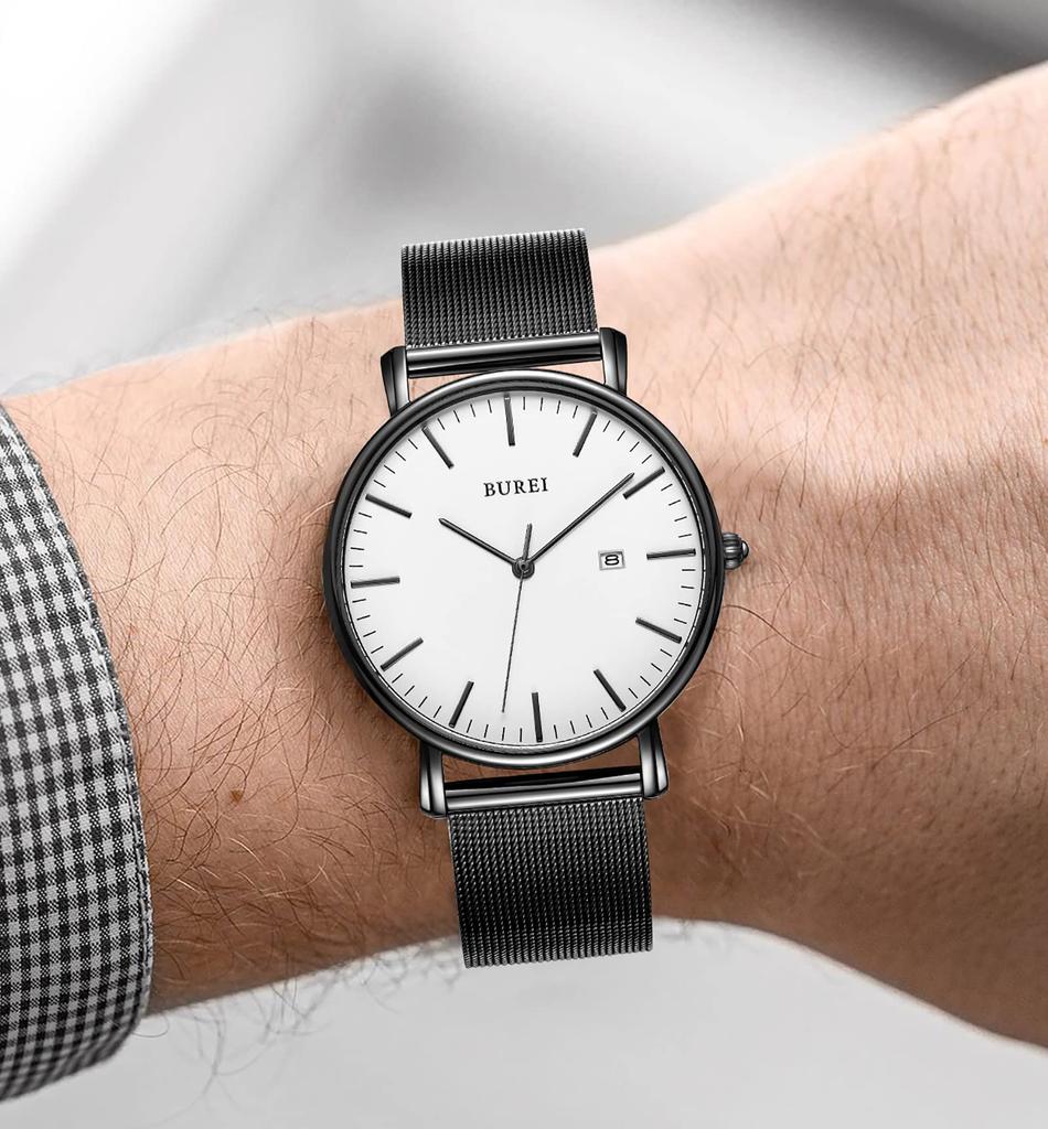 BUREI Men's Watch, Simple and Stylish, Waterproof Analog Watch, Popular Brand, Men's Watch B