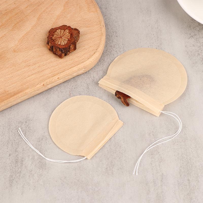 50Pcs Teabags Biodegradable Paper Drawstring Eco-Friendly Filter Tea Drip Bags