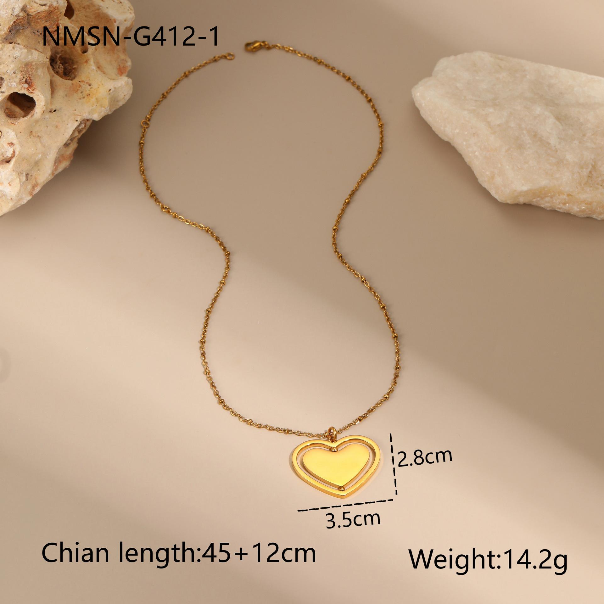 GEMCHIC Women s 18K Gold Plated Stainless Steel Rotating Heart Pendant Necklace