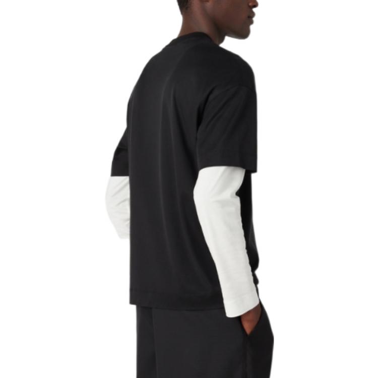 Emporio Armani Ss23 Letter Print Round Neck Short Sleeve T-Shirt Men Tops Black 3R1TBC-1JUVZ1-0999
