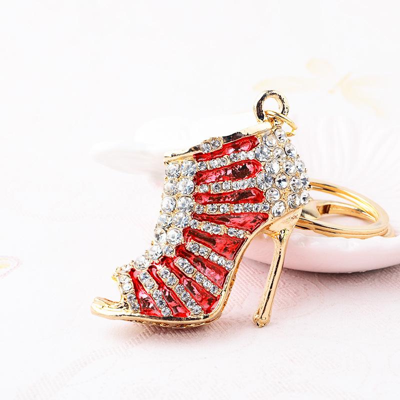 Goddess High-heeled Shoes Keychain, Cute Crystal Pendant, Creative Bag Keychain