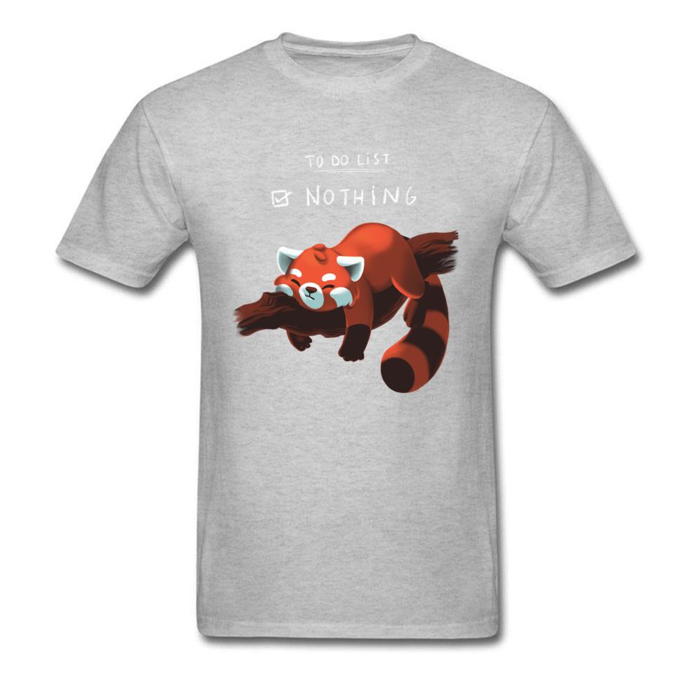 Red Panda Day Tshirt Funny Men Tshirt Nothing To Do Tops Summer Cotton Tee Black T Shirts Students Clothing Lazy Style S