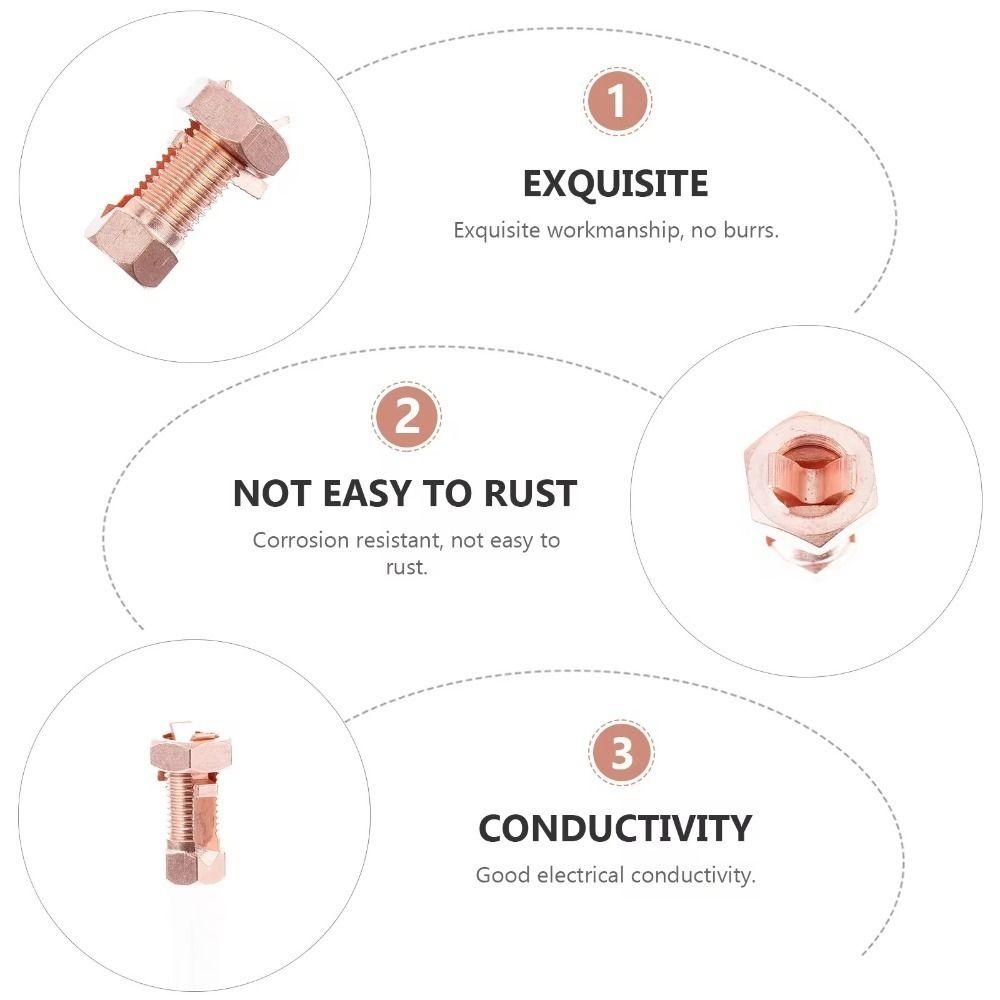 Electrical Equipment Copper Split Bolt Connector Rose Gold Cord Bolt Copper Split Connector Cable Wire Clips