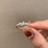 Bague Étoile Prune Classique Irrégulière Brillante en Argent Sterling Plaqué Or 14 Carats pour Femme Accessoires de Bijoux de Fête à Haut de Gamme