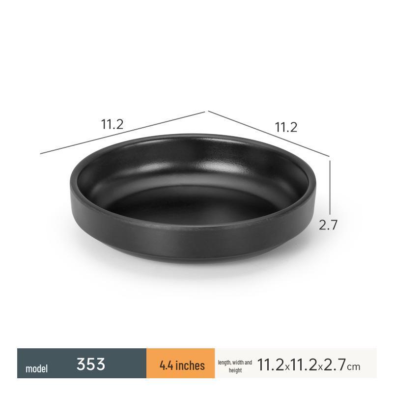 Black Melamine Dipping & Snack Dish with 2-3 Compartments