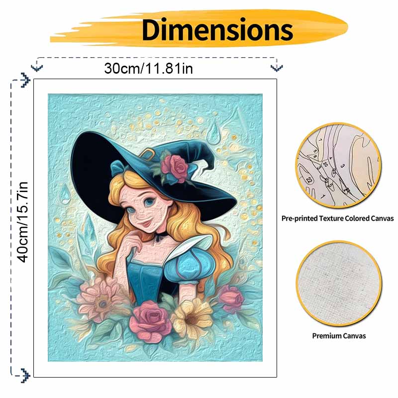 Disney Alice In Wonderland Witch Rose Floral Oil Paint Hand Painting Art Kit. Home Decor Gift