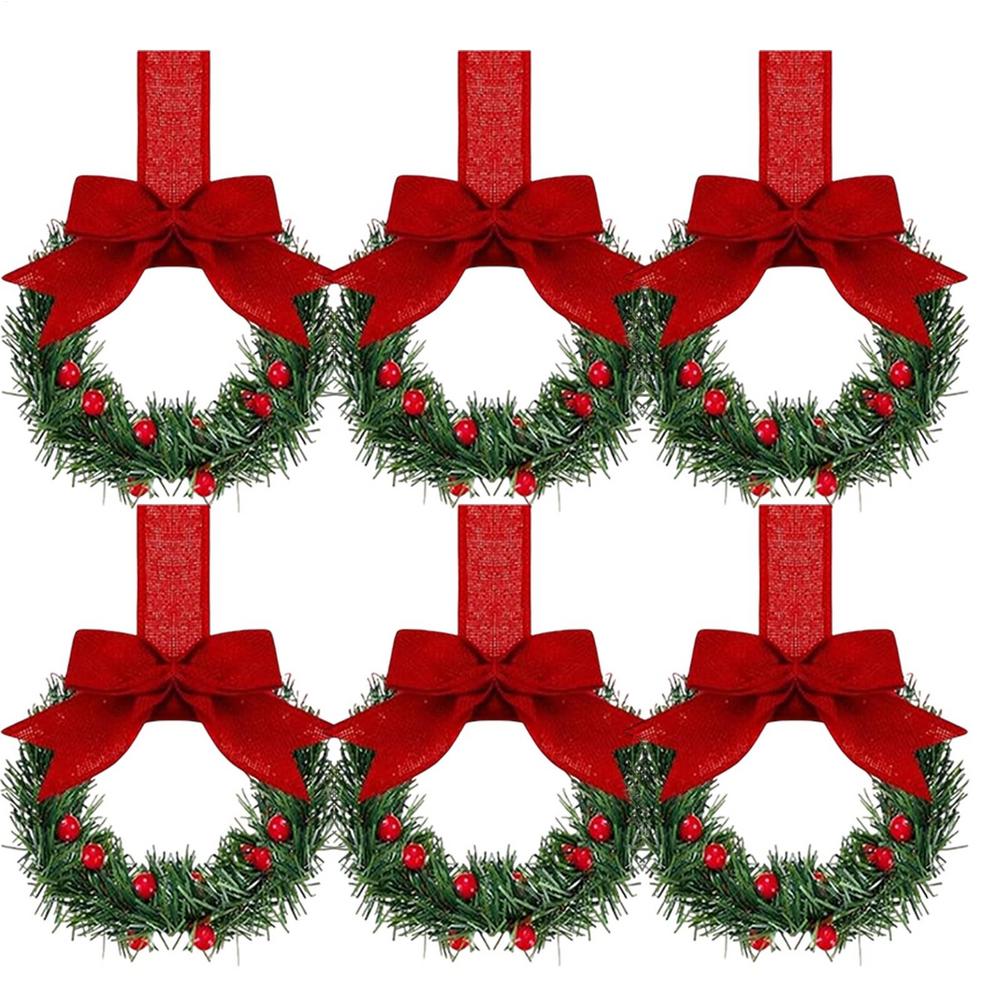 

Small Wreaths for Indoor Chair Wreaths Christmas Wreath 6X Small Wreaths Door Wreath Artificial Wreath Front Door Sign with bow