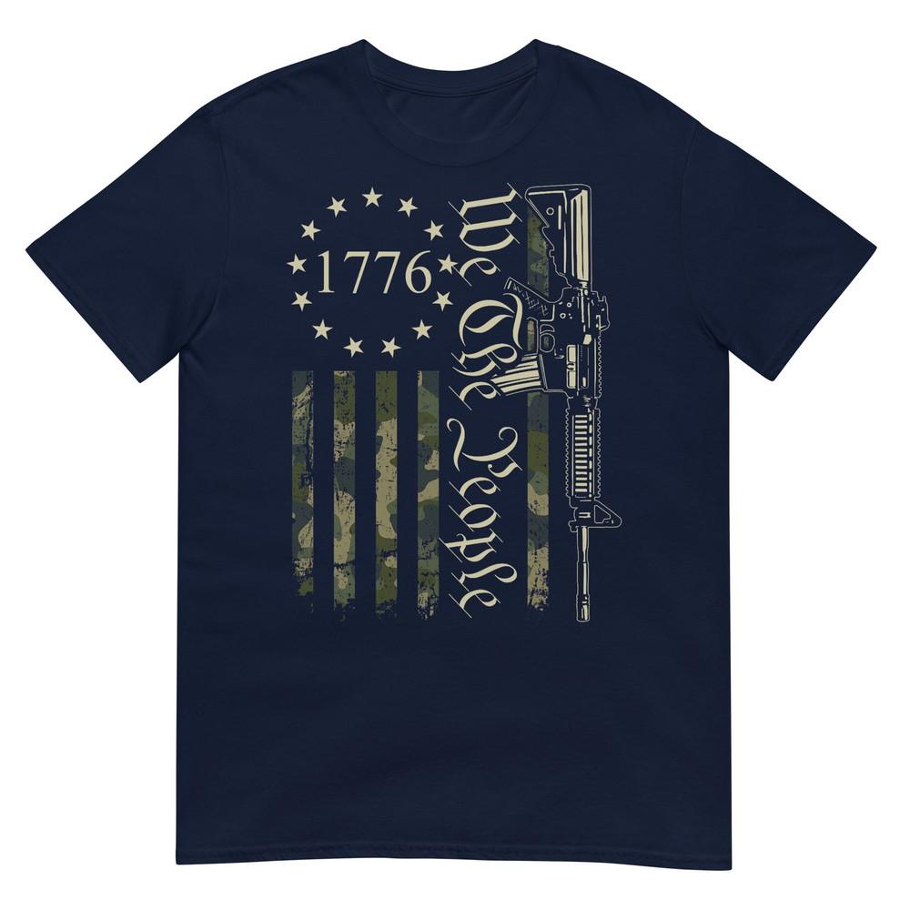 We The People Funny Camo Ar15 Military Pro Gun Usa Flag Tshirt S
