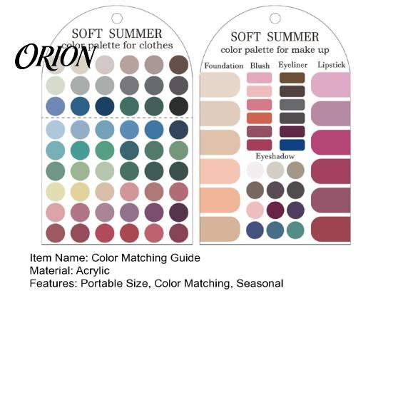Seasonal Color Analysis Card 2Pcs Summer Cards Set, Portable Palette Personal Card, Acrylic Matching Guide for Outfits & Makeup