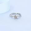 925 Sterling Silver Fashion Versatile Newwall Four-claw Zircon Ring Birthday Party Anniversary Gift Daily Wear